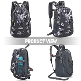Hiking Backpack 25L Capacity Black Camouflage