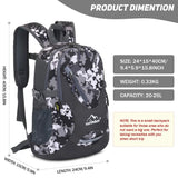 Hiking Backpack 25L Capacity Black Camouflage