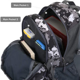 Hiking Backpack 25L Capacity Black Camouflage