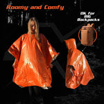Emergency Blanket & Rain Poncho 4 Pack (Orange)