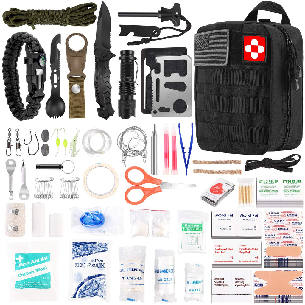 Emergency Survival Kit, 22 in 1 Professional Survival Gear Equipment Tools  First Aid Supplies for SOS