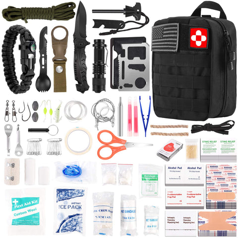 First Aid Kit - 216 Pieces - Black