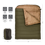 Queen-Size Double Sleeping Bag; Cold Weather Rated