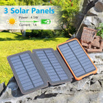 Portable Solar Charger with 3 Foldable Solar Panels
