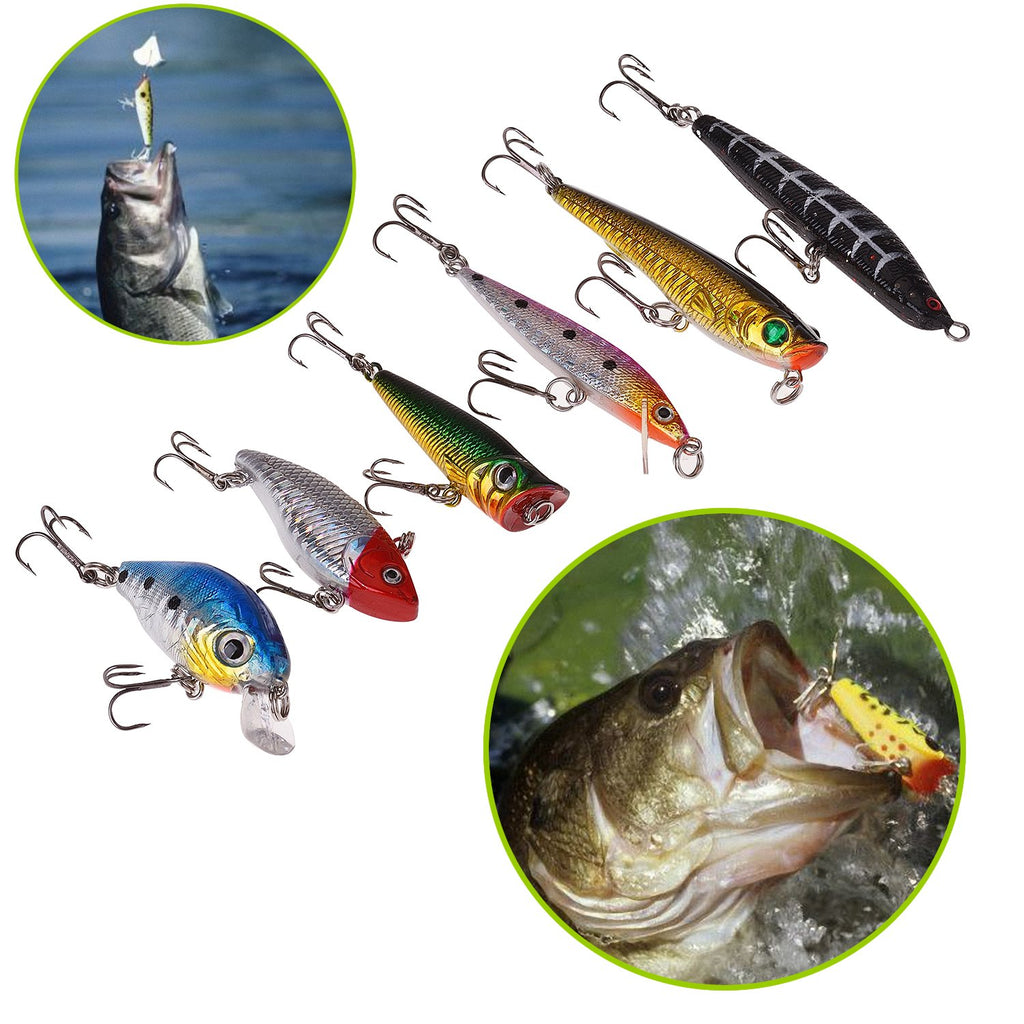PLUSINNO Fishing Lures Baits Tackle Including Crankbaits, Spinnerbaits,  Plastic Worms, Jigs, Topwater Lures, Tackle Box and More Fishing Gear Lures  Kit Set,Fish…