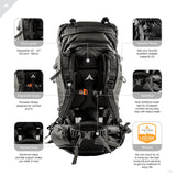 Large Hiking Backpack  90 L Capacity